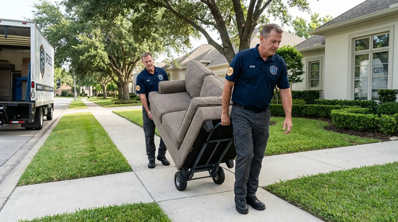 Local residential moving crew loading furniture in Shelbyville, IL